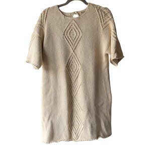 Mirth Osaka Short Sleeve Oversized Dress in Bone Size: XS